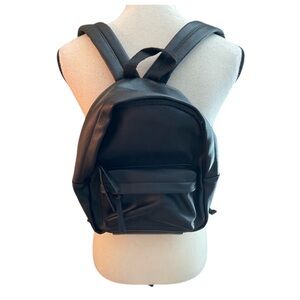 Cute Black Faux Black Leather Backpack